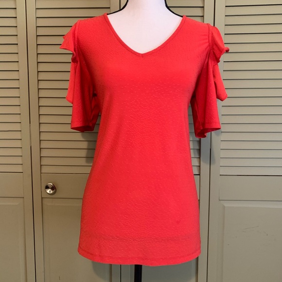 ❤️ Ruffle Cold Shoulder 1/4 Sleeve Blouse ❤️ - Picture 11 of 11